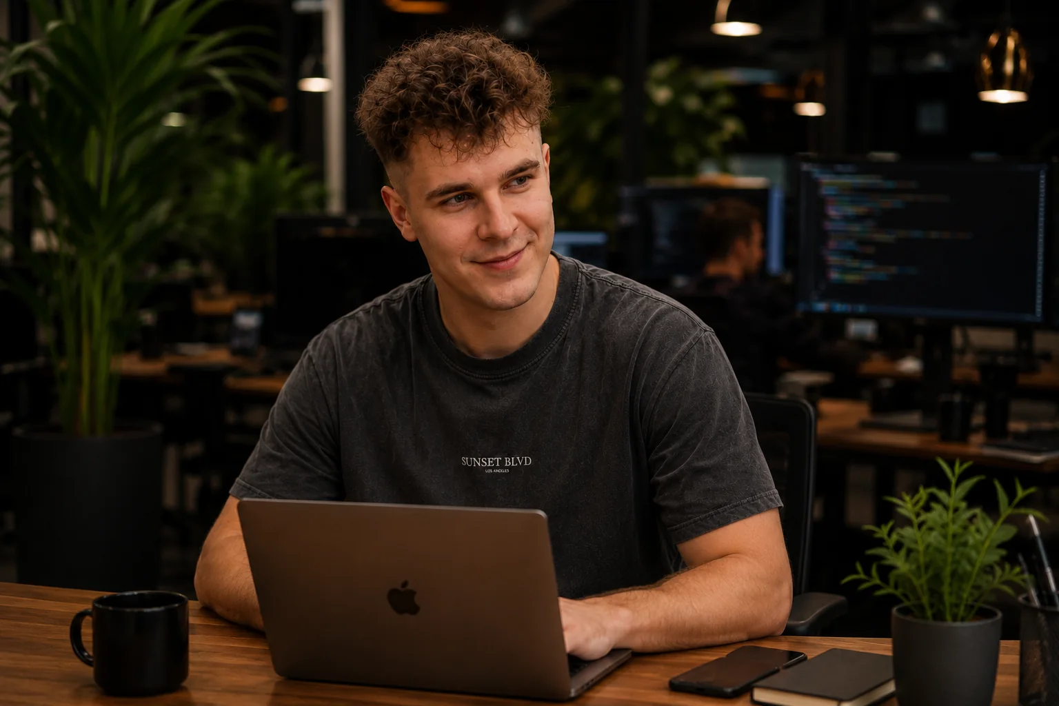 Specialist App Discount cu un laptop la birou